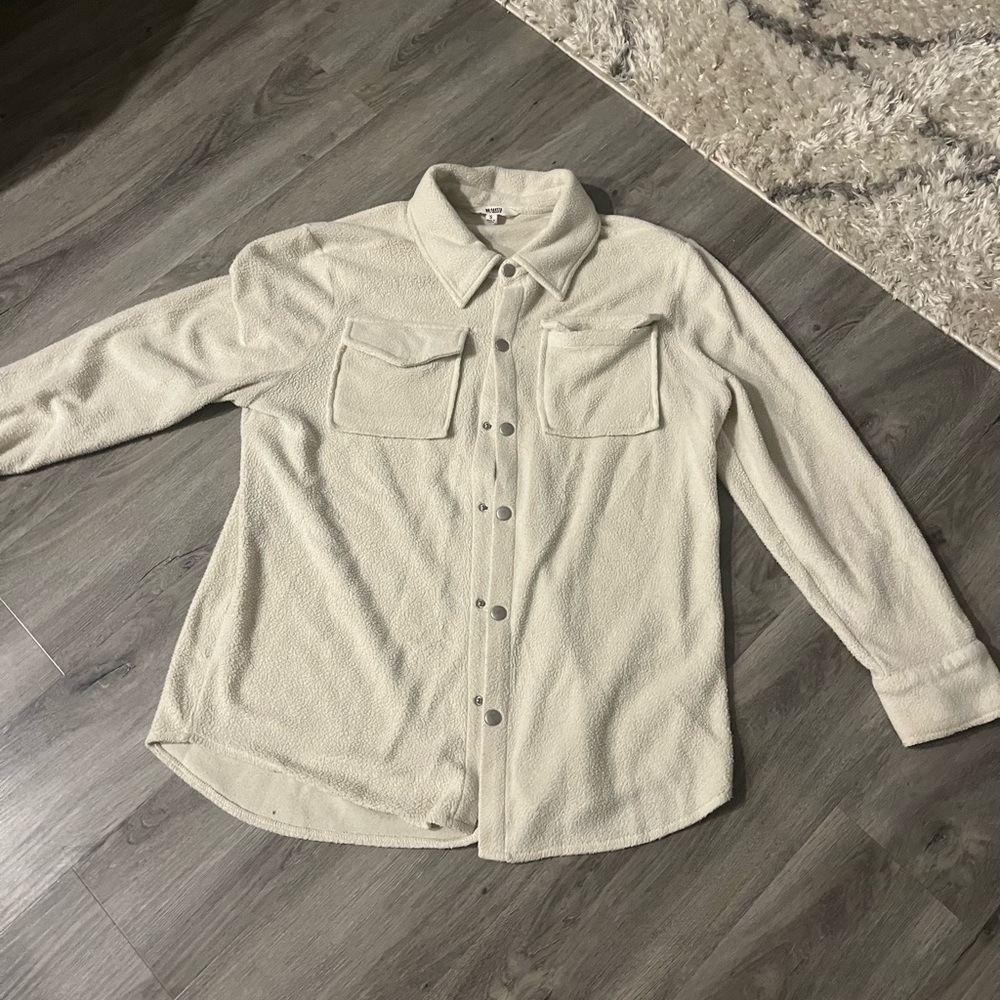 Steve Madden Cream Button-Up Shacket